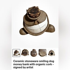 Ceramic Stoneware Dog Money Bank
